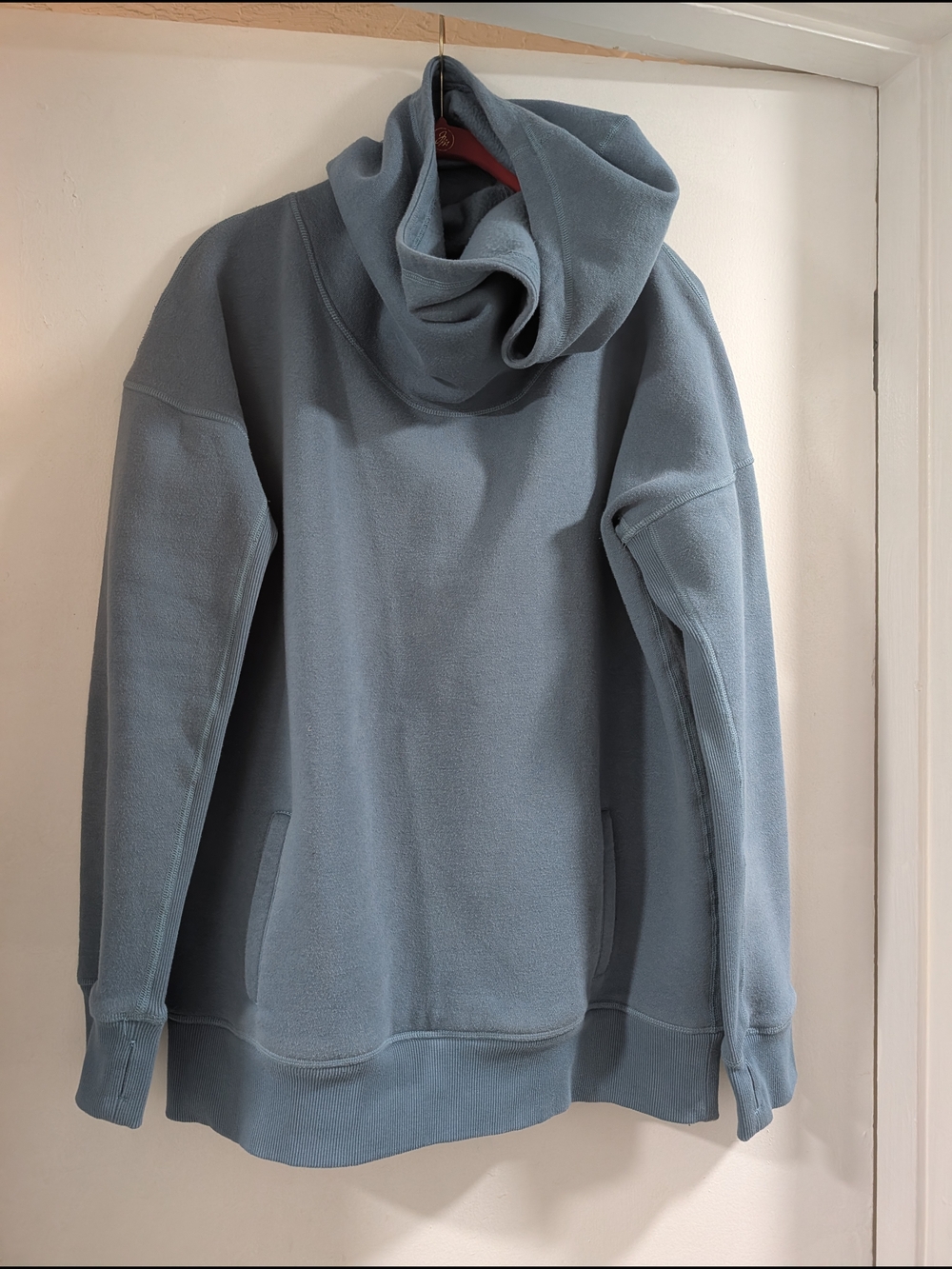 Zyia Active Relaxed Slate Blue Cowl Neck Hoodie